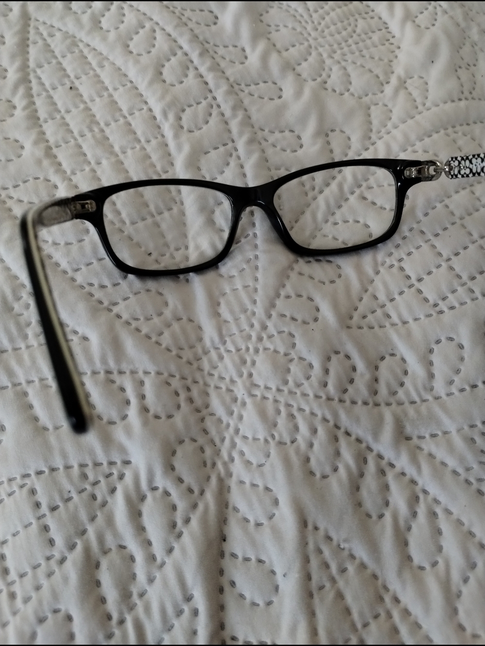 Coach Black Frame Glasses with Black & White Patterned Temples (Frame Only) - Picture 6 of 6